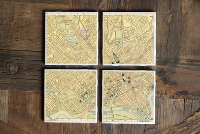 Vintage Washington DC Map Coasters