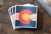 Rustic Colorado Flag Coasters