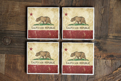Rustic California Flag Coasters